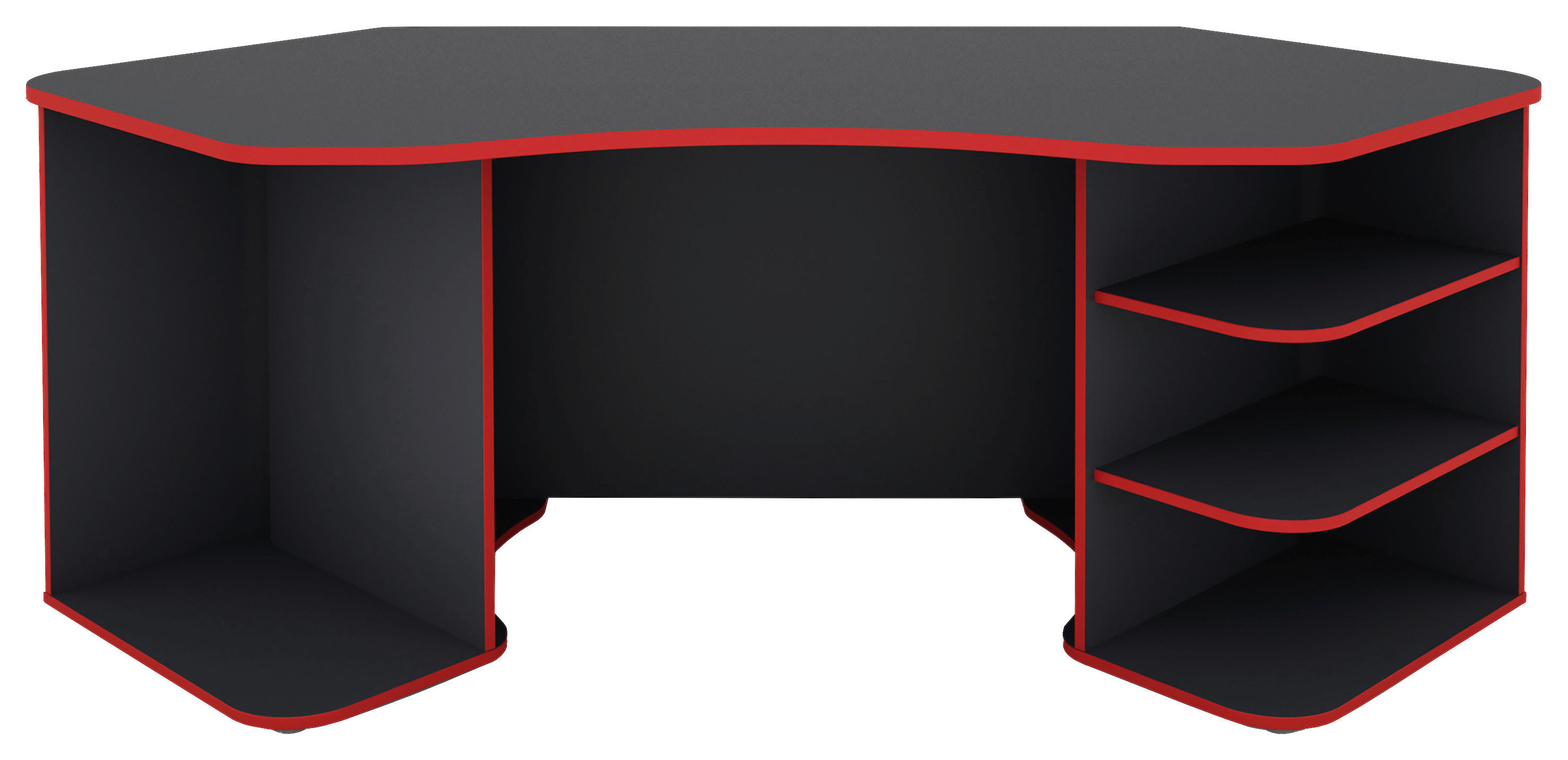 Schreibtisch THANATOS anthrazit rot B/H/T: ca. 198x76x85 cm THANATOS - rot/anthrazit (198,00/76,00/85,00cm) - byLIVING