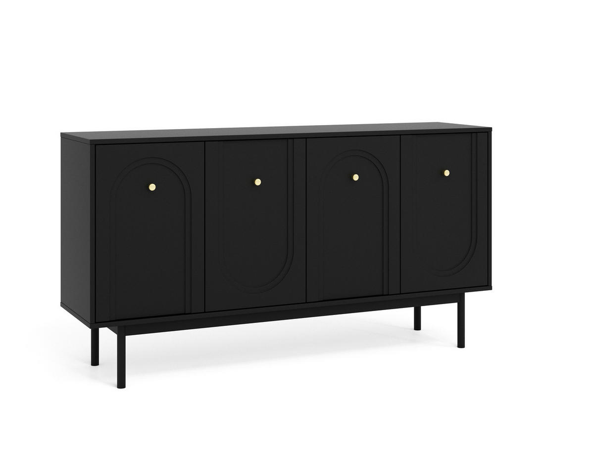 Kommode MAZOMA schwarz gold Optik B/H/T: ca. 154x82x39 cm MAZOMA - gold/schwarz (154,00/82,00/39,00cm) - WIPMEB