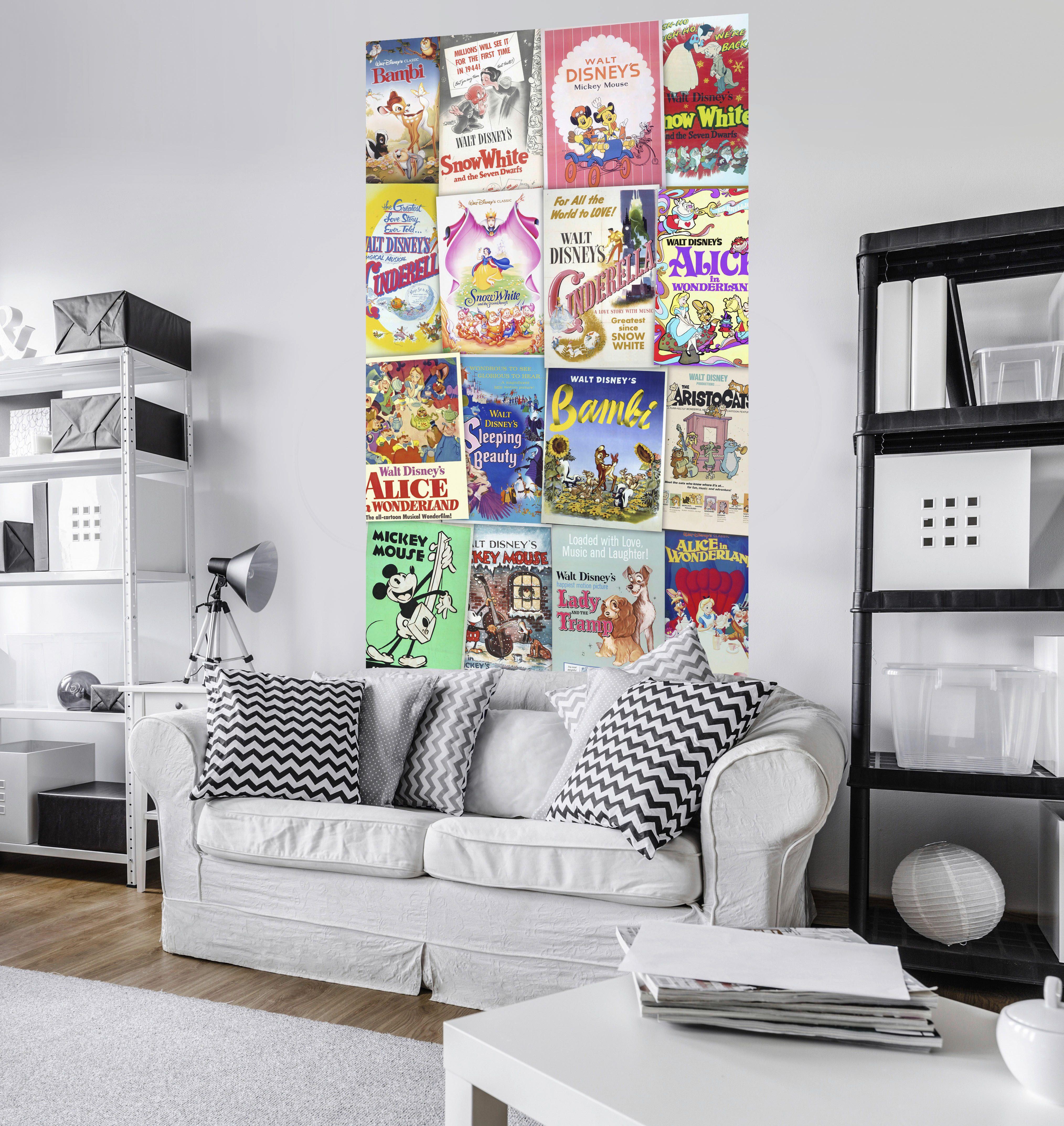 Komar Fototapete Disney Movie Posters Retro Girls B/L: ca. 120x200 cm Disney Movie Posters Retro Girls - (120,00/200,00cm) - Komar
