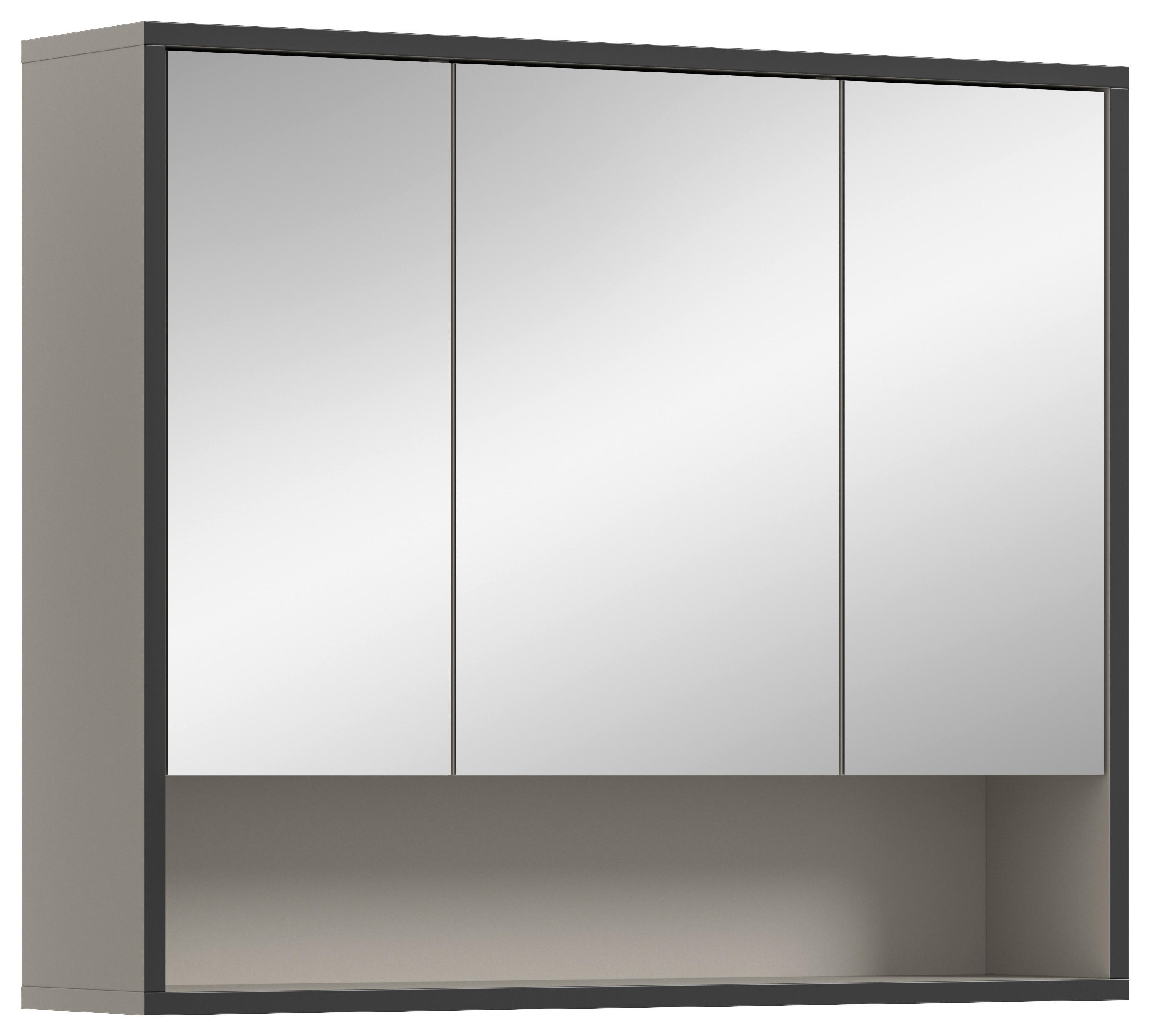 Spiegelschrank BAGNO schwarz Kaschmirgrau Nachbildung B/H/T: ca. 80x68x19 cm BAGNO - schwarz (80,00/68,00/19,00cm) - xonox.home