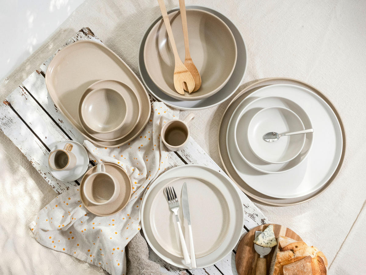 CreaTable Tafelservice Uno Toscana mehrfarbig Steinzeug 12 tlg. Uno Toscana - mehrfarbig - CreaTable