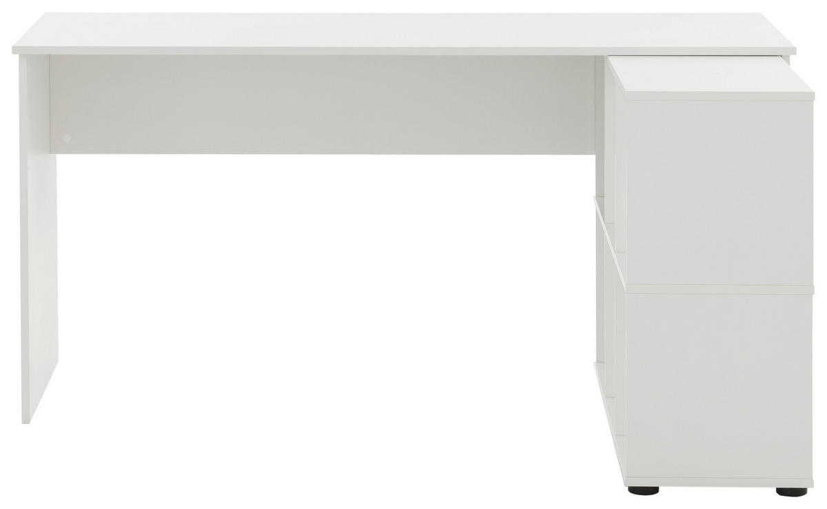 Eckschreibtisch Serie 400 perlweiß Optik B/H/T: ca. 150x73,6x121,6 cm Serie 400 - (150,00/73,60/121,60cm) - Möbelpartner
