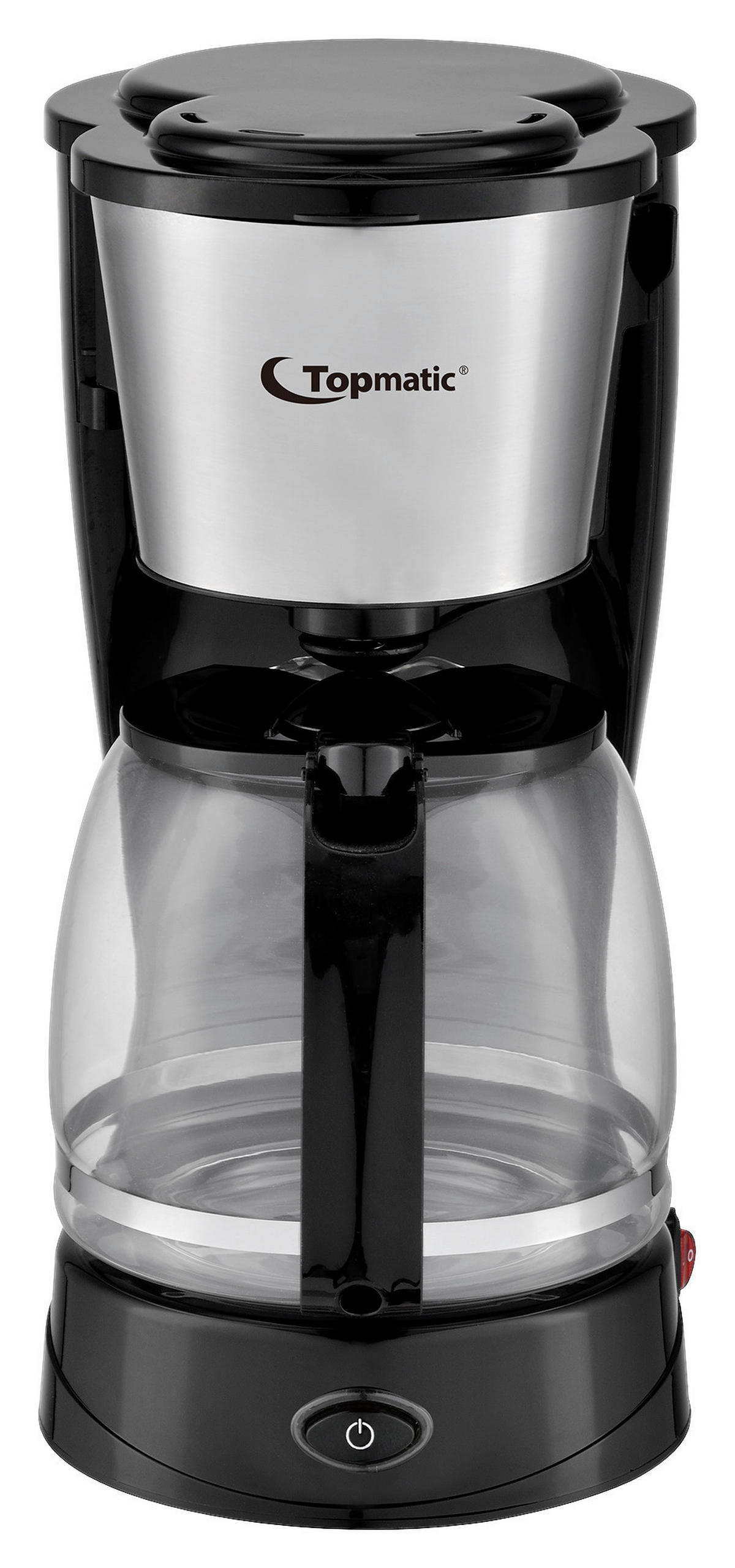 Topmatic Kaffeeautomat KM-800.1 schwarz stahlfarbig Kunststoff Edelstahl Glas B/H/T: ca. 15,6x31,6x25,2 cm Kaffeeautomat KM-800.1 - schwarz/stahlfarbig (15,60/31,60/25,20cm) - Topmatic