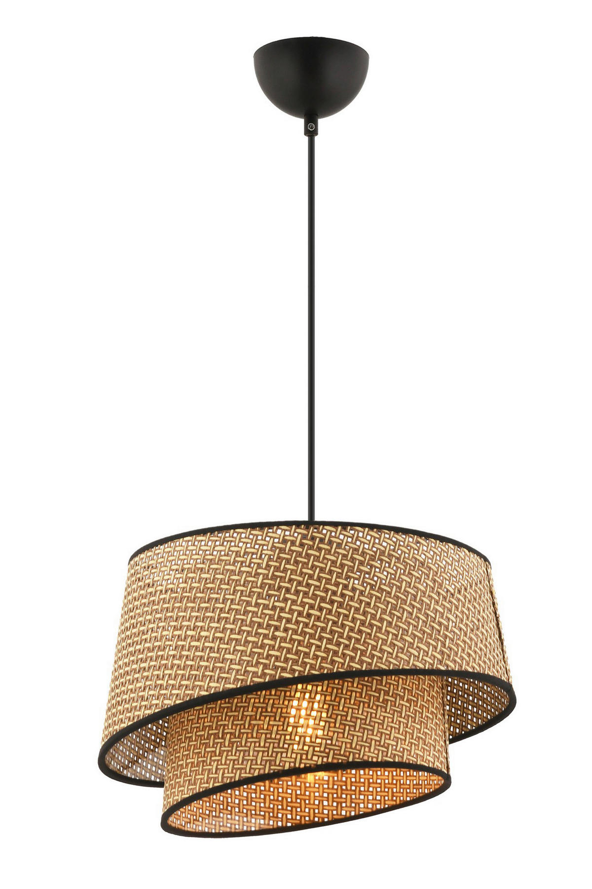 Opviq Pendelleuchte schwarz beige Stoff Metall B/H/L: ca. 32x65x32 cm E27 1 Brennstellen Barette Hazeran - beige/schwarz (32,00/32,00/65,00cm) - Opviq