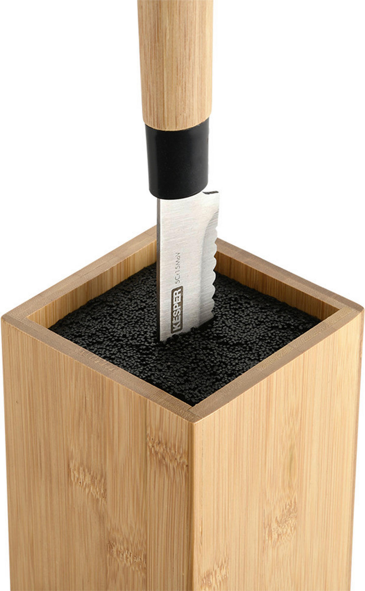 Kesper Messerblock Messerblock - braun/blau (10,00/10,00/23,00cm) - Kesper