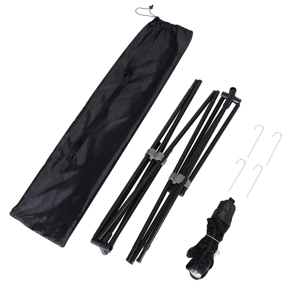HOMCOM Badmintonnetz schwarz B/H/T: ca. 400x158x103 cm Badmintonnetz höhenverstellbar - schwarz (400,00/158,00/103,00cm) - HOMCOM