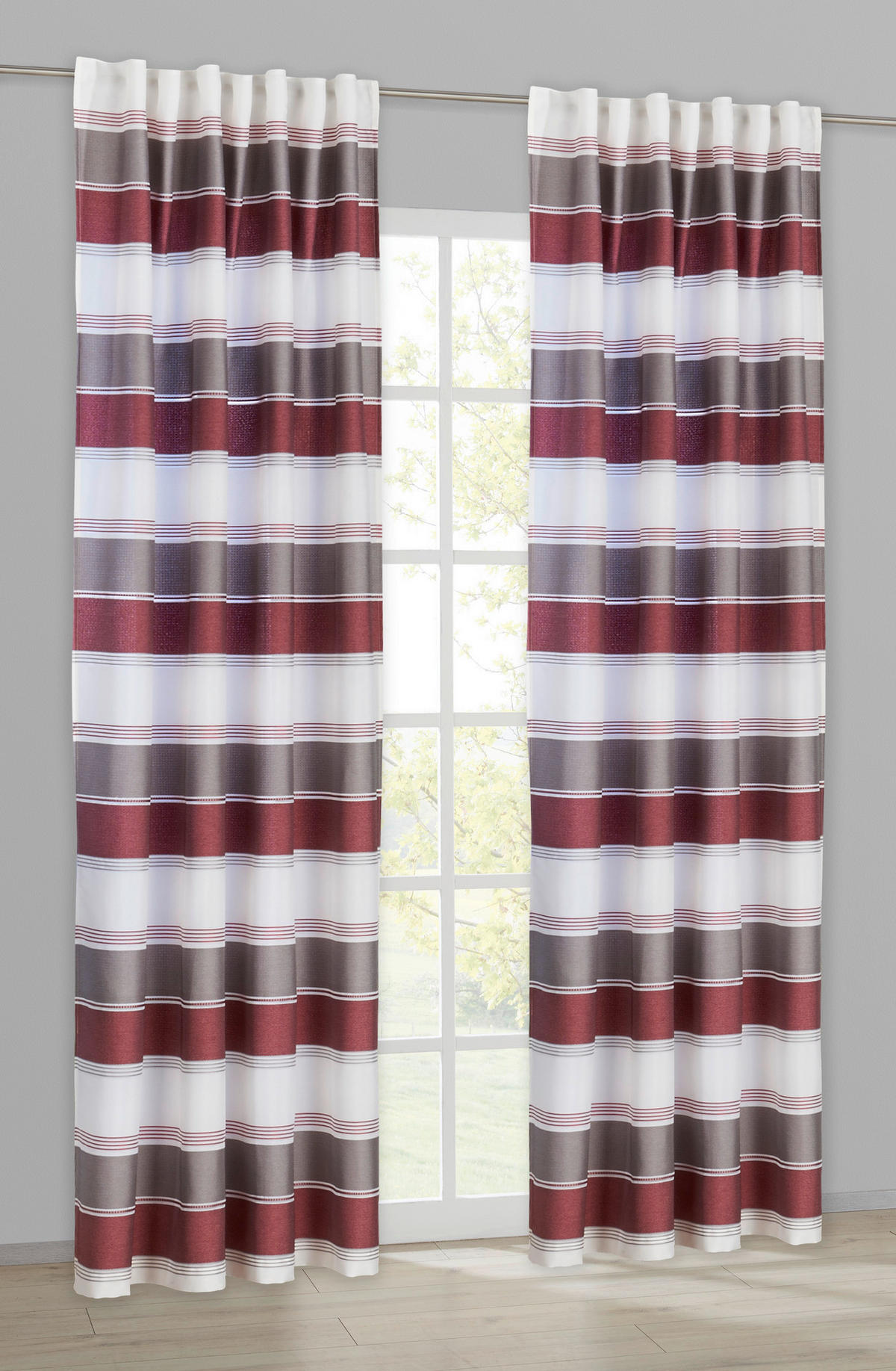 POCOline Schlaufenvorhang Nanni rot B/L: ca. 140x245 cm Nanni - rot (140,00/245,00cm) - POCOline