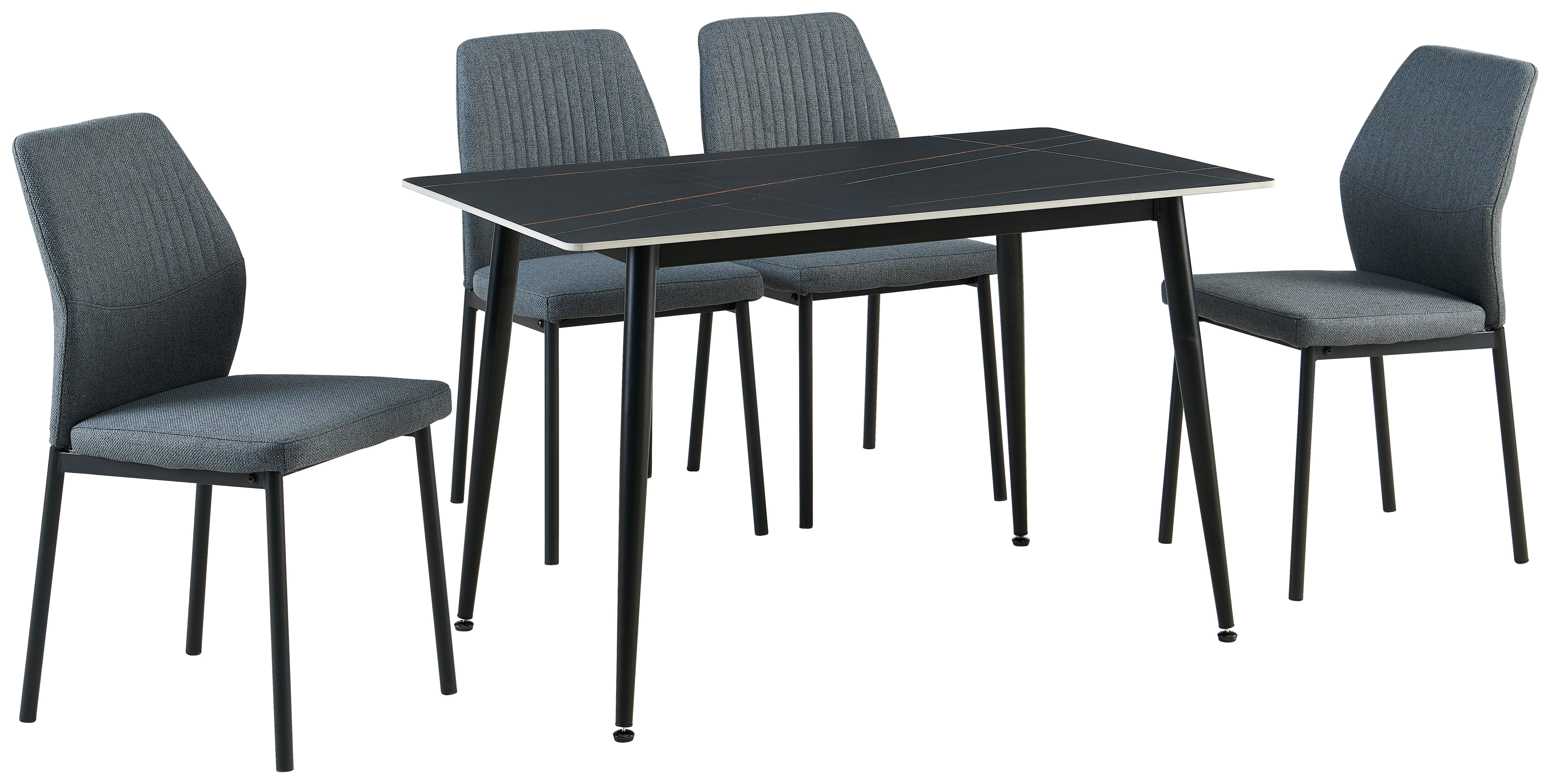 Tischgruppe Alicante schwarz anthrazit Webstoff B/H/T: ca. 120x75x70 cm Alicante - schwarz/anthrazit (120,00/75,00/70,00cm)