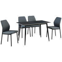 Tischgruppe Alicante schwarz anthrazit Webstoff B/H/T: ca. 120x75x70 cm Alicante - schwarz/anthrazit (120,00/75,00/70,00cm)