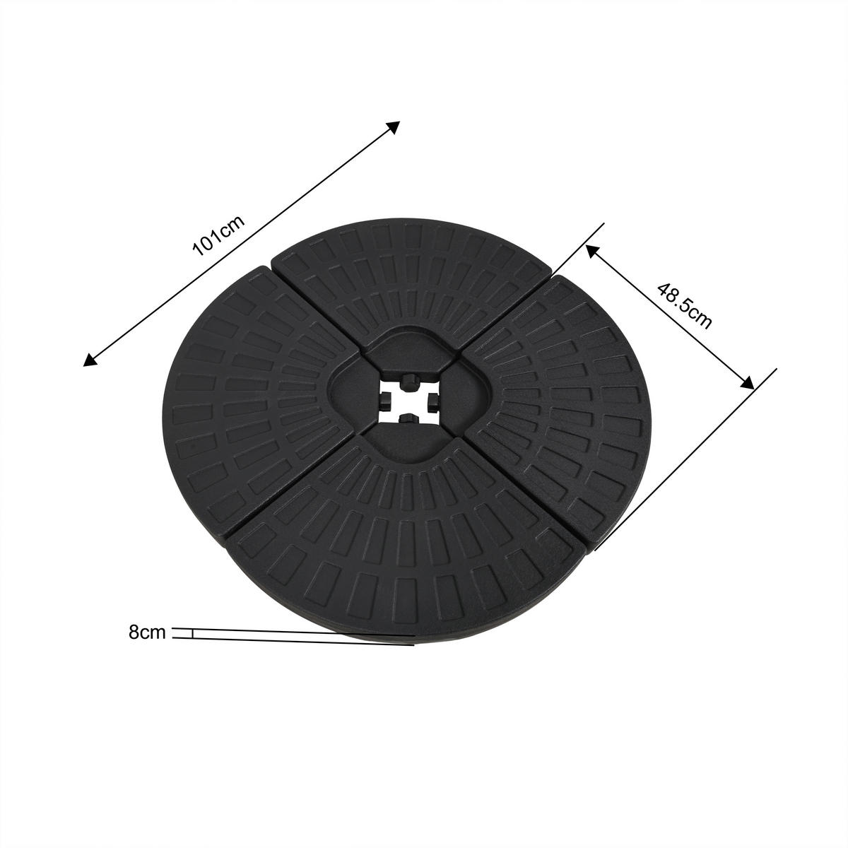 POCOline Schirmständer schwarz Kunststoff Schirmständer_Base_4tlg. - schwarz - POCOline