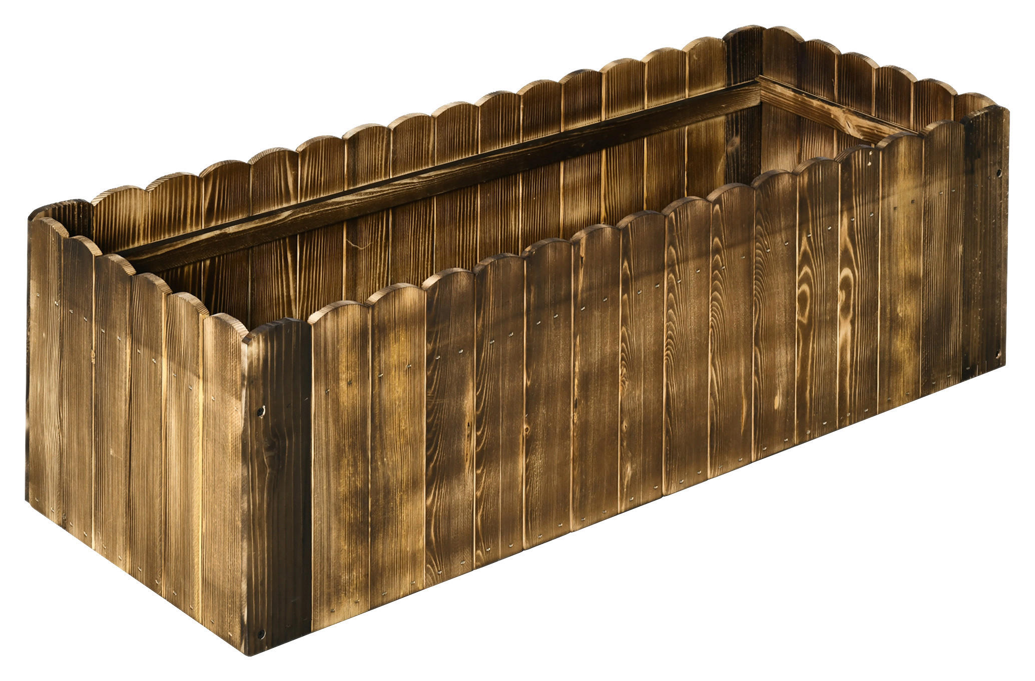 Outsunny Hochbeet mit Holzplatte braun Holz B/H/L: ca. 40x30x100 cm Hochbeet 845-107 - braun (100,00/40,00/30,00cm) - Outsunny
