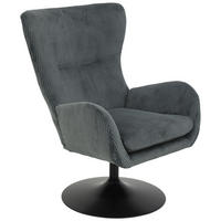 Sessel Samos dunkelgrau Microfaser B/H/T: ca. 72x96x81 cm Samos - schwarz/dunkelgrau (72,00/96,00/81,00cm)