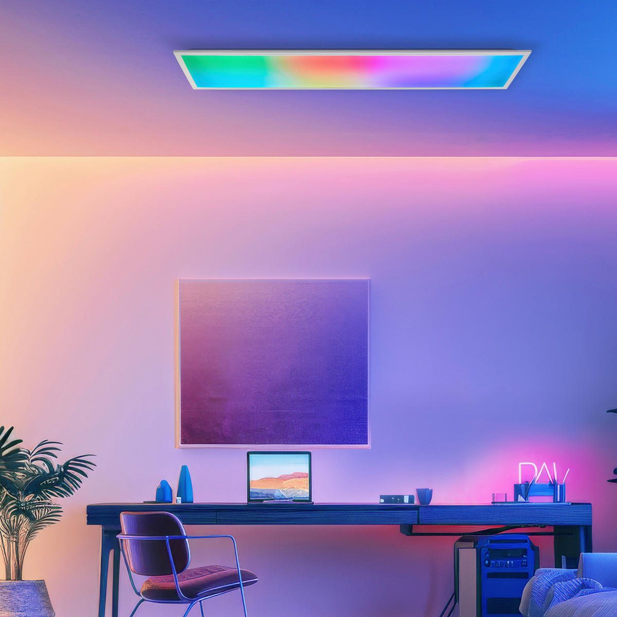 Brilliant LED-Deckenleuchte weiß Metall Kunststoff B/H/L: ca. 122,5x8x33 cm Briston - weiß (33,00/122,50/8,00cm) - Brilliant