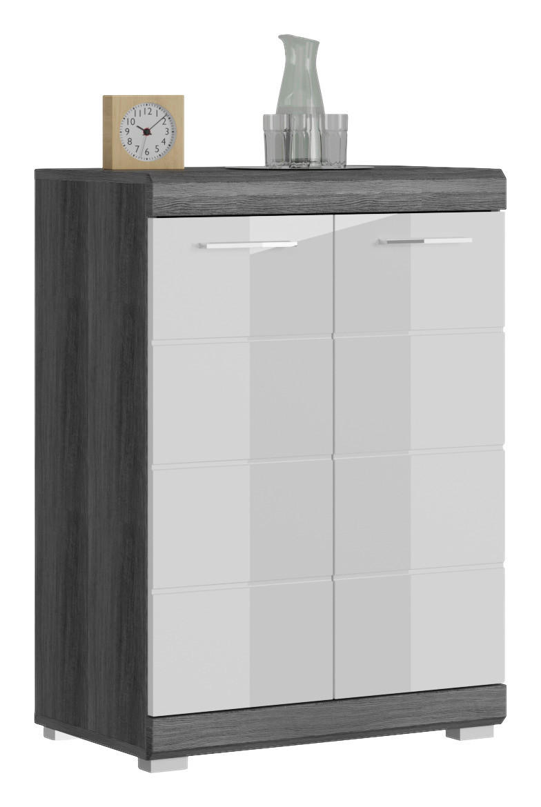 Kommode SCOUT Rauchsilber Nachbildung weiß Hochglanz B/H/T: ca. 60x85x37 cm SCOUT - weiß (60,00/85,00/37,00cm) - xonox.home