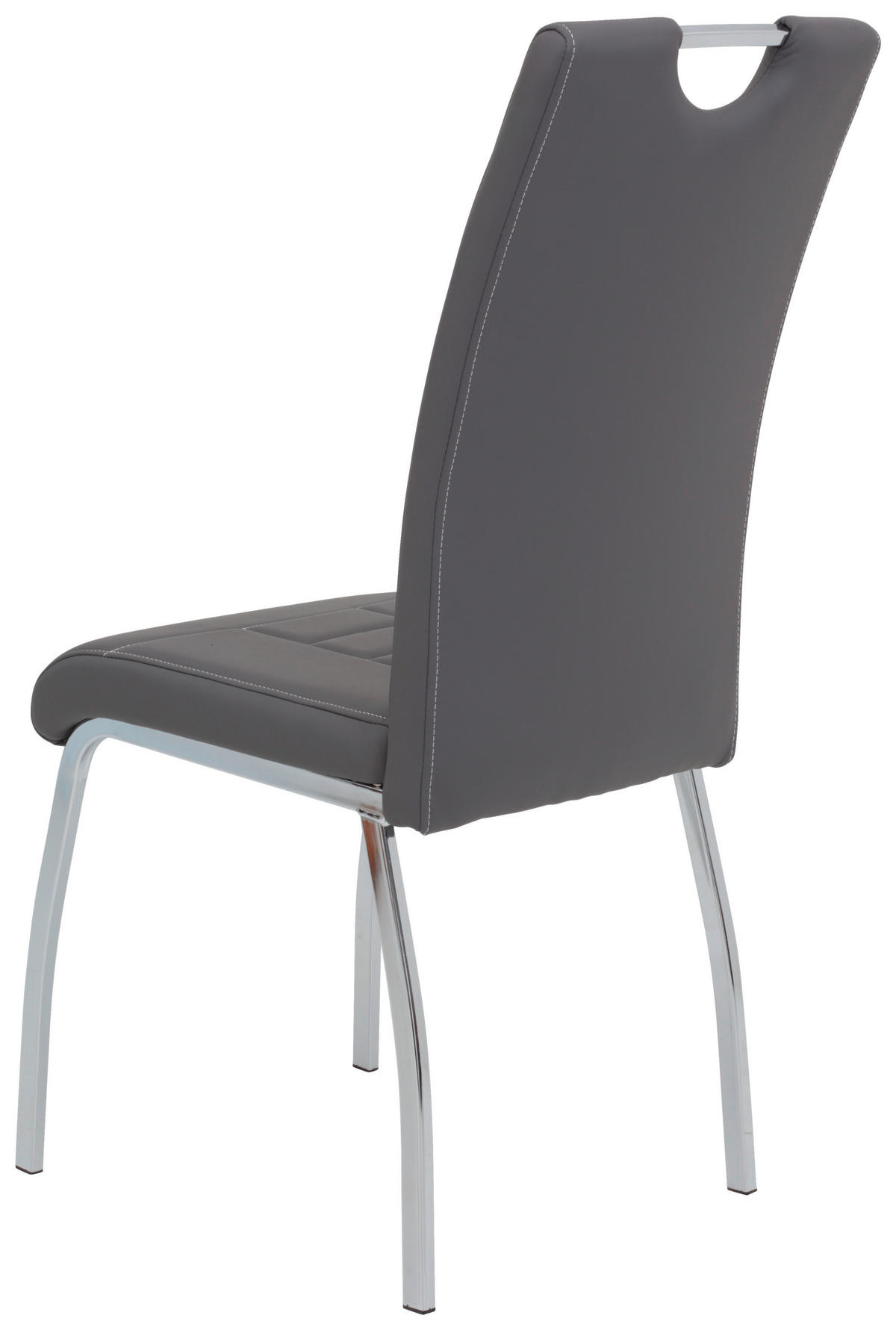 Stuhl Andrea 2er Set grau Kunstleder Metall B/H/T: ca. 43x100x64 cm Andrea 2er Set - grau (43,00/100,00/64,00cm) - Hela