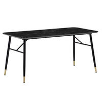 Esstisch schwarz Marmor Optik B/H/T: ca. 140x76x80 cm Esstisch - schwarz (140,00/76,00/80,00cm) - Wohnling