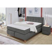 Boxspringbett  dunkelgrau Feinstruktur Liegefläche B/L: ca. 140x200 cm Nicola_Boxspringbett - dunkelgrau (155,00/104,00/224,00cm)