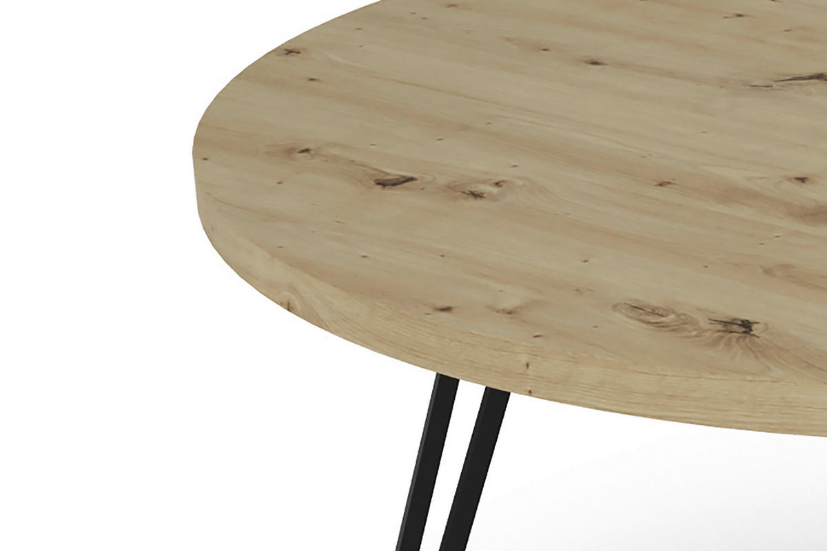 Tisch MARTA Eiche Artisan Nachbildung H/D: ca. 76x120 cm MARTA - Eiche/schwarz (120,00/76,00cm) - byLIVING