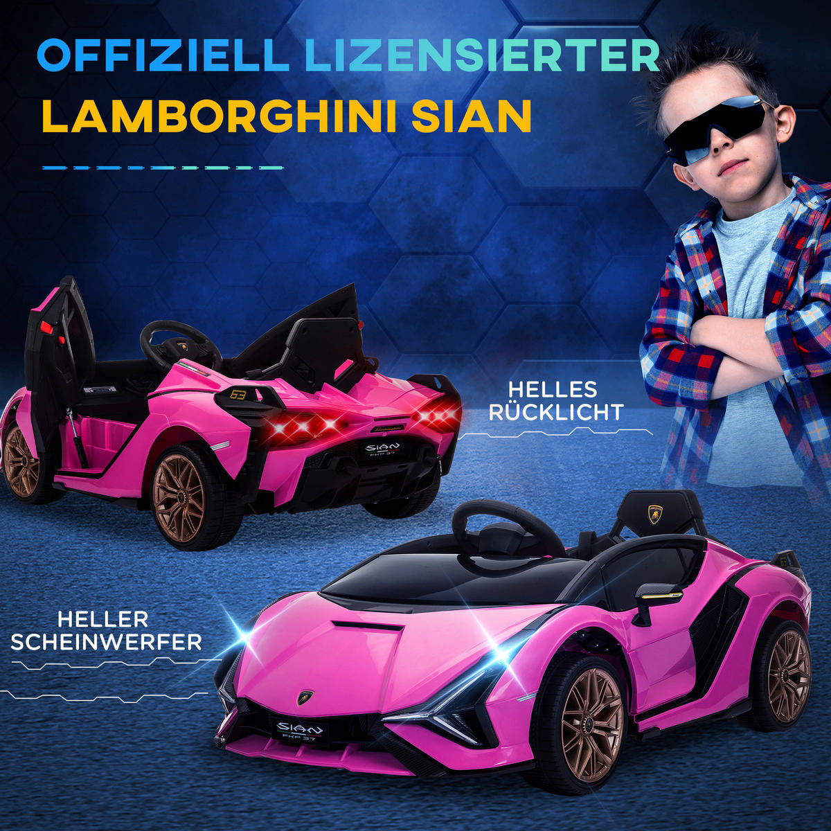 HOMCOM Kinder-Elektroauto rosa B/H/L: ca. 62x40x108 cm Kinder-Elektroauto - rosa (108,00/62,00/40,00cm) - HOMCOM