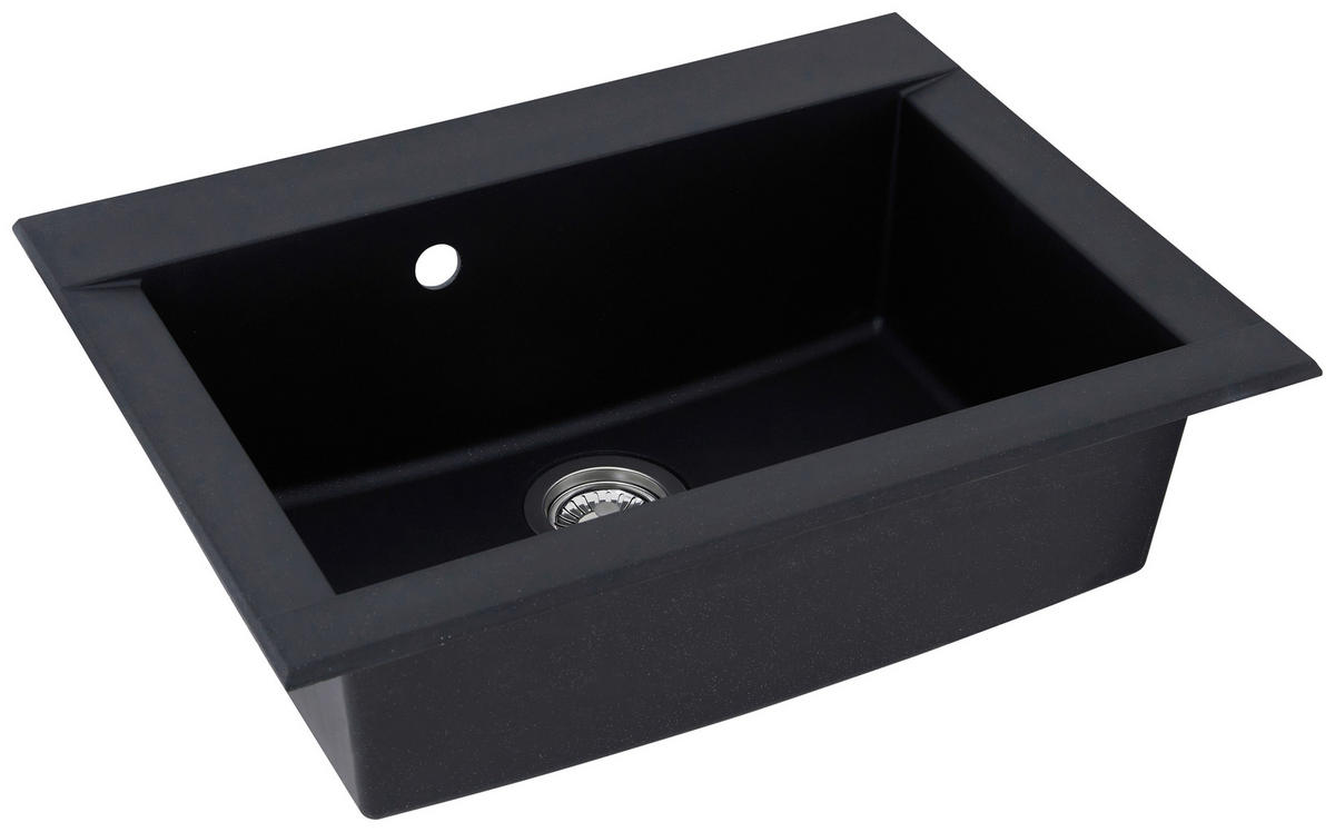 Respekta Einbauspüle Ohio 66 x 50 S schwarz Mineralite B/H/T: ca. 66x21x50 cm Ohio 66 x 50 S - schwarz (66,00/21,00/50,00cm) - Respekta