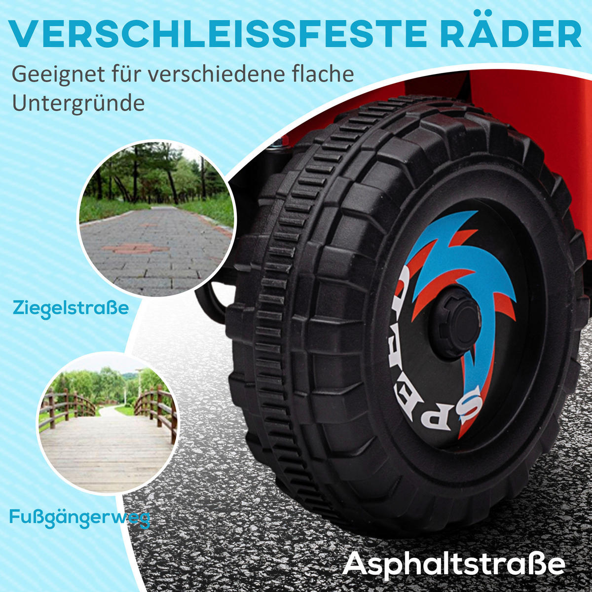 HOMCOM Kinder Elektrofahrzeug schwarz B/H/L: ca. 41,5x48,5x106 cm Kinder Elektrofahrzeug - rot/schwarz (106,00/41,50/48,50cm) - HOMCOM
