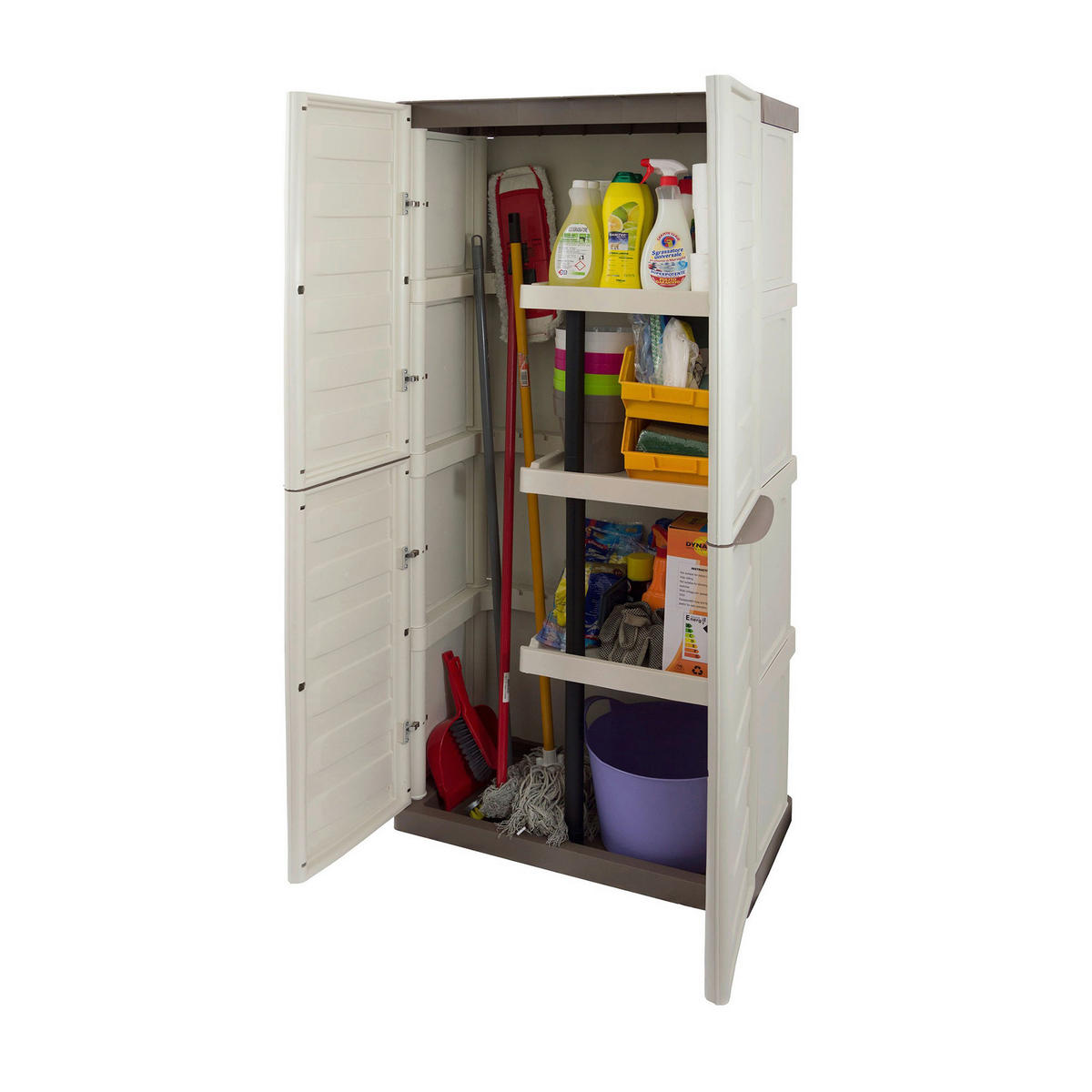 Artplast Kunststoffschrank Spazio braun Polyrattan B/H/L: ca. 39x165x70 cm Spazio - braun/beige (70,00/39,00/165,00cm) - ArtPlast