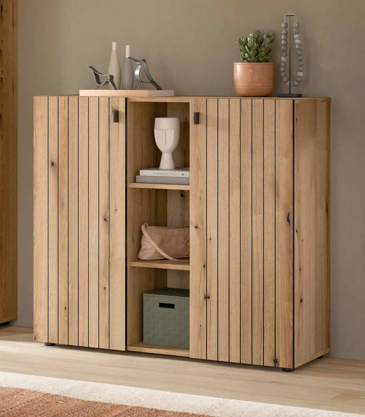 Schuhkommode STATION Evoke Oak Nachbildung B/H/T: ca. 106x96x37 cm STATION - (106,00/96,00/37,00cm) - xonox.home