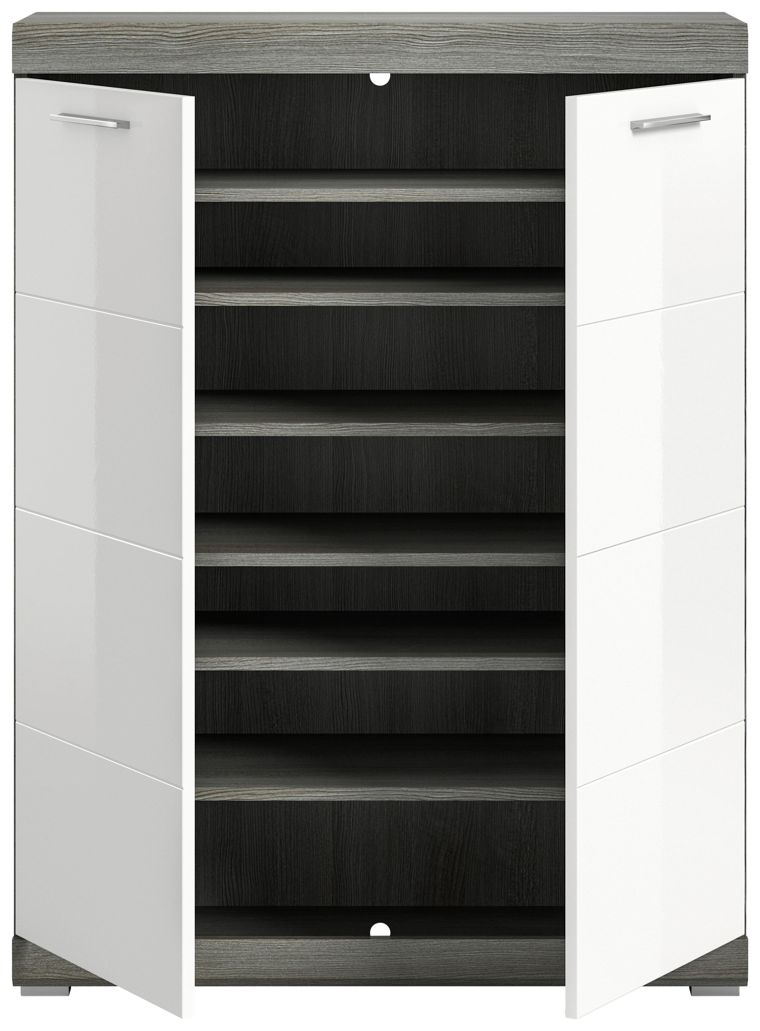 Schuhschrank SCOUT Rauchsilber Nachbildung weiß Hochglanz B/H/T: ca. 90x120x37 cm SCOUT - weiß (90,00/120,00/37,00cm) - xonox.home