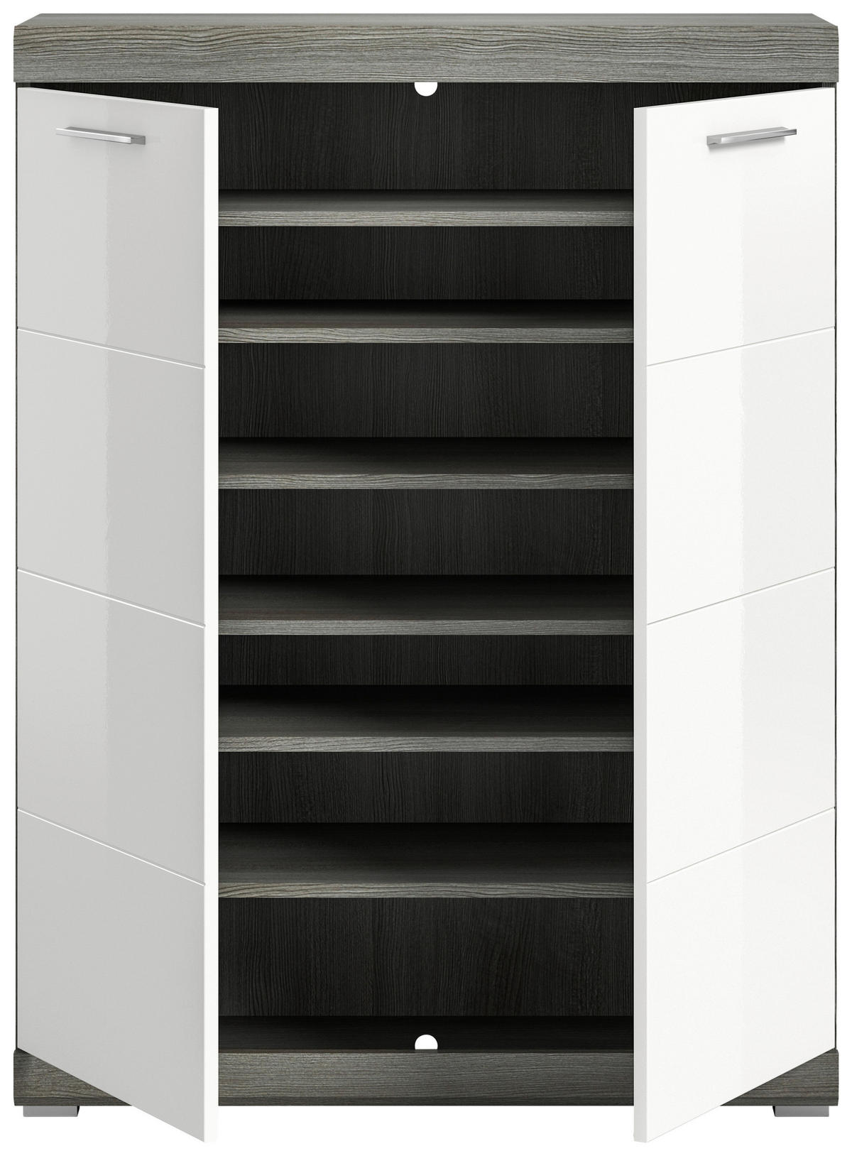 Schuhschrank SCOUT Rauchsilber Nachbildung weiß Hochglanz B/H/T: ca. 90x120x37 cm SCOUT - weiß (90,00/120,00/37,00cm) - xonox.home