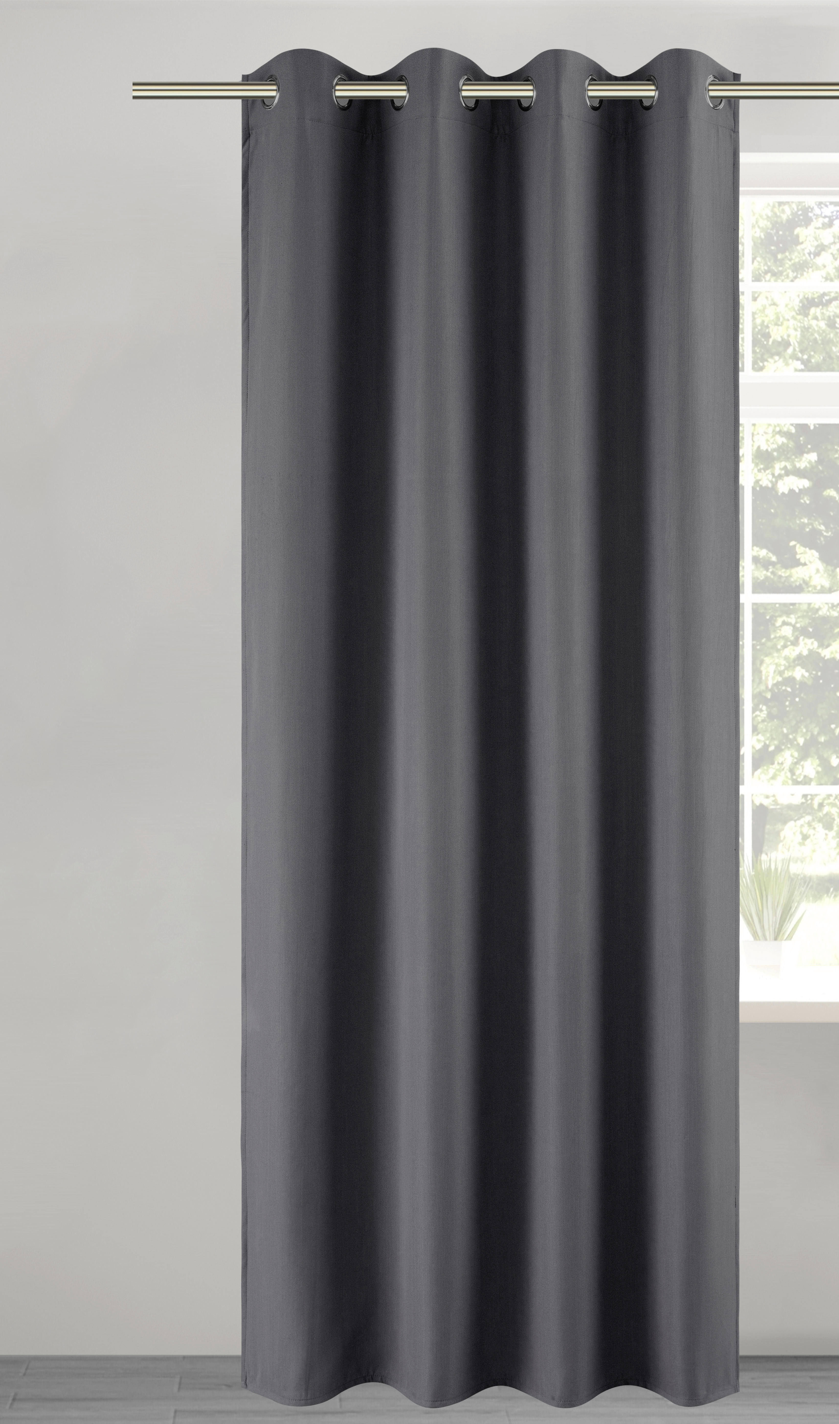 POCOline Verdunklungsvorhang Christa grau B/L: ca. 135x245 cm Christa - grau (135,00/245,00cm) - POCOline