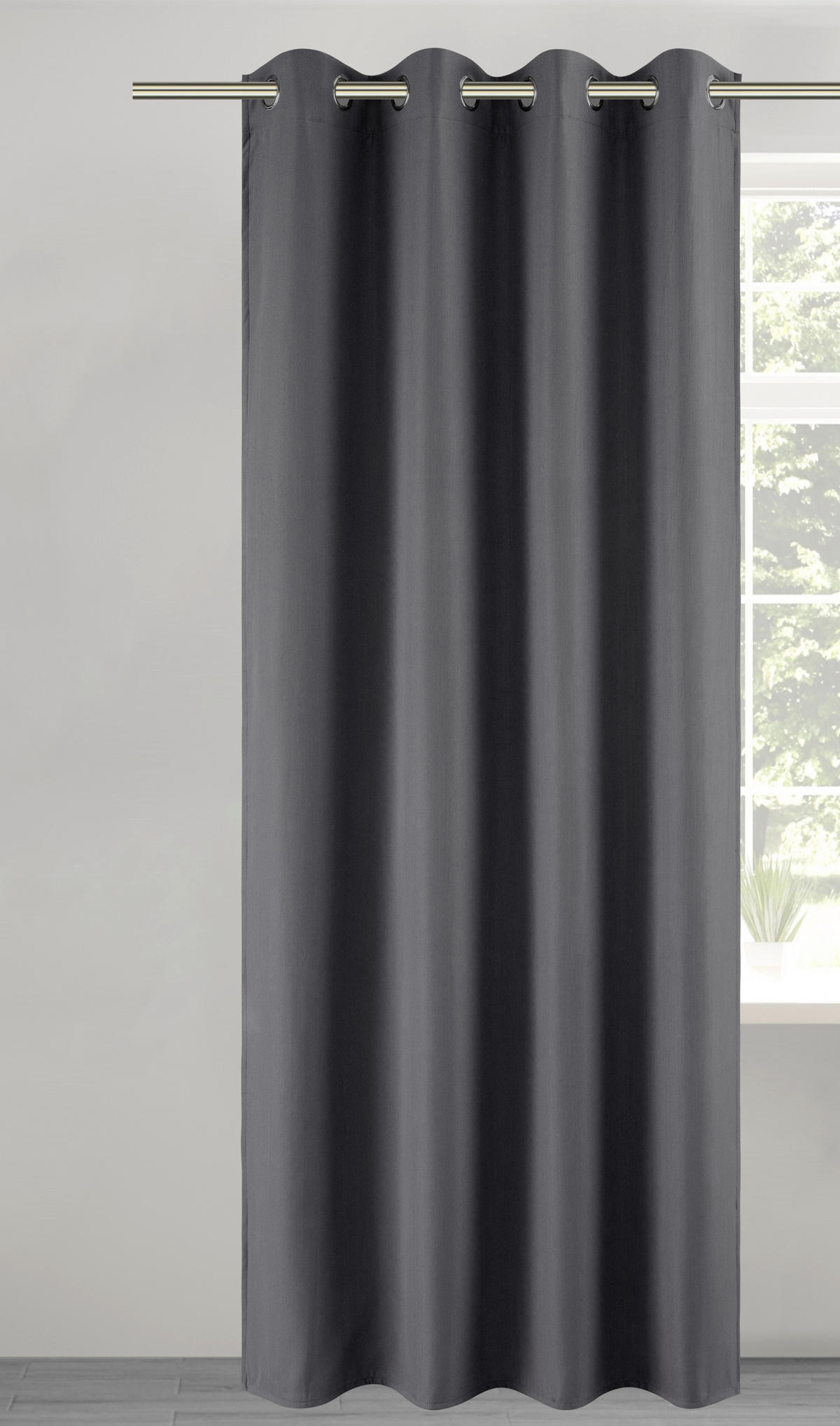 POCOline Verdunklungsvorhang Christa grau B/L: ca. 135x245 cm Christa - grau (135,00/245,00cm) - POCOline