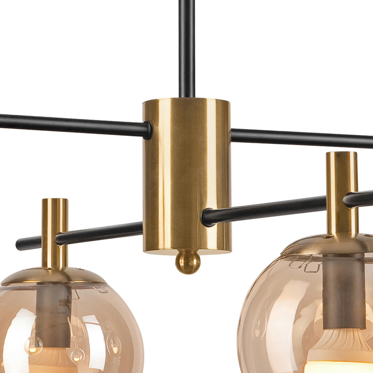 Lamkur Deckenleuchte gold Stahl Glas B/H/L: ca. 51x53x51 cm E14 6 Brennstellen LILOU - gold (51,00/51,00/53,00cm) - Lamkur