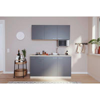 Respekta Singleküche Luis grau B/H/T: ca. 150x200x60 cm Luis - Eiche/Alu (150,00/200,00/60,00cm) - Respekta