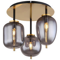 GLOBO Deckenleuchte messing Metall Glas H/D: ca. 36x46 cm 3 Brennstellen 15345-3DMM - messing (46,00/36,00cm) - GLOBO