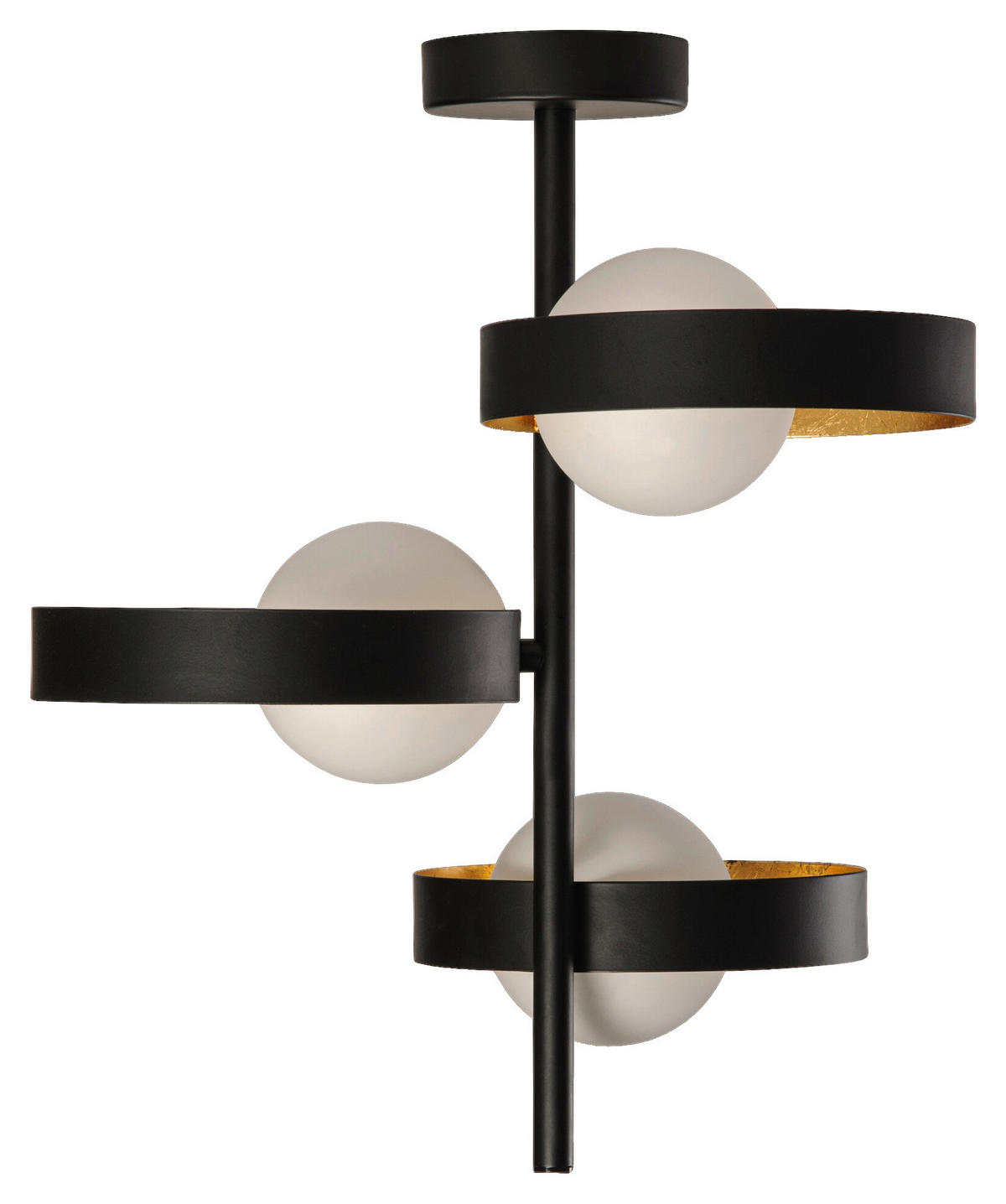 LEDVANCE Deckenleuchte Memphis 759169 schwarz gold weiß Metall Glas H/D: ca. 42,5x31,5 cm G9 3 Brennstellen Decor Memphis - gold/weiß (31,50/42,50cm) - Ledvance