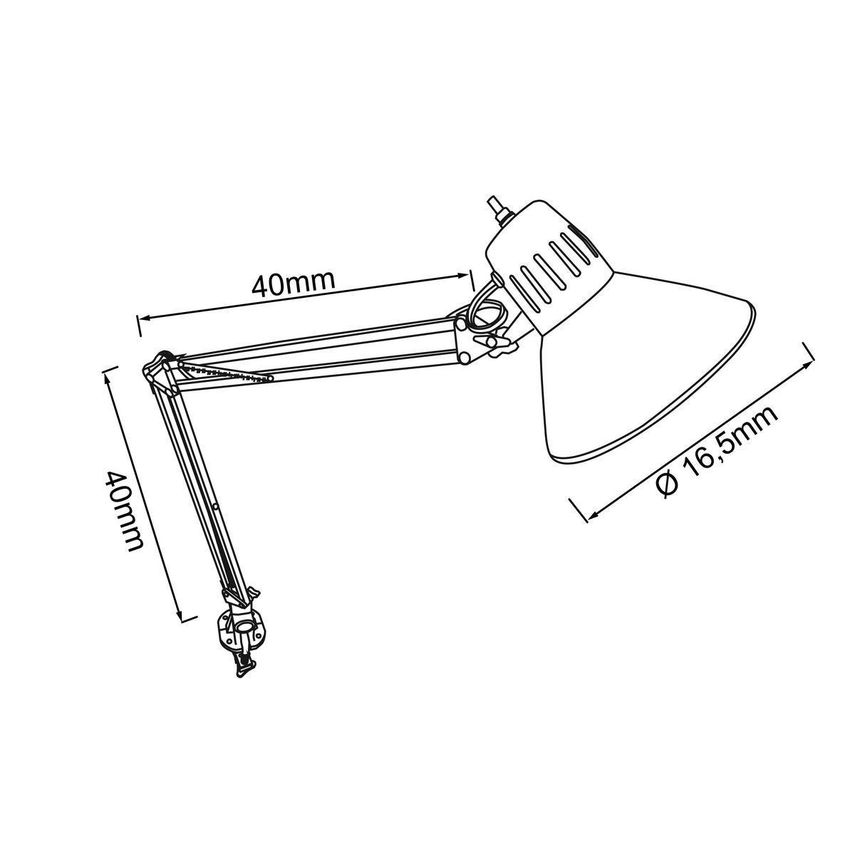 Brilliant Klemmleuchte Hobby 10802/06 schwarz Metall B/H/T: ca. 17x70x65 cm E27 1 Brennstellen Hobby - schwarz (17,00/70,00/65,00cm) - Brilliant