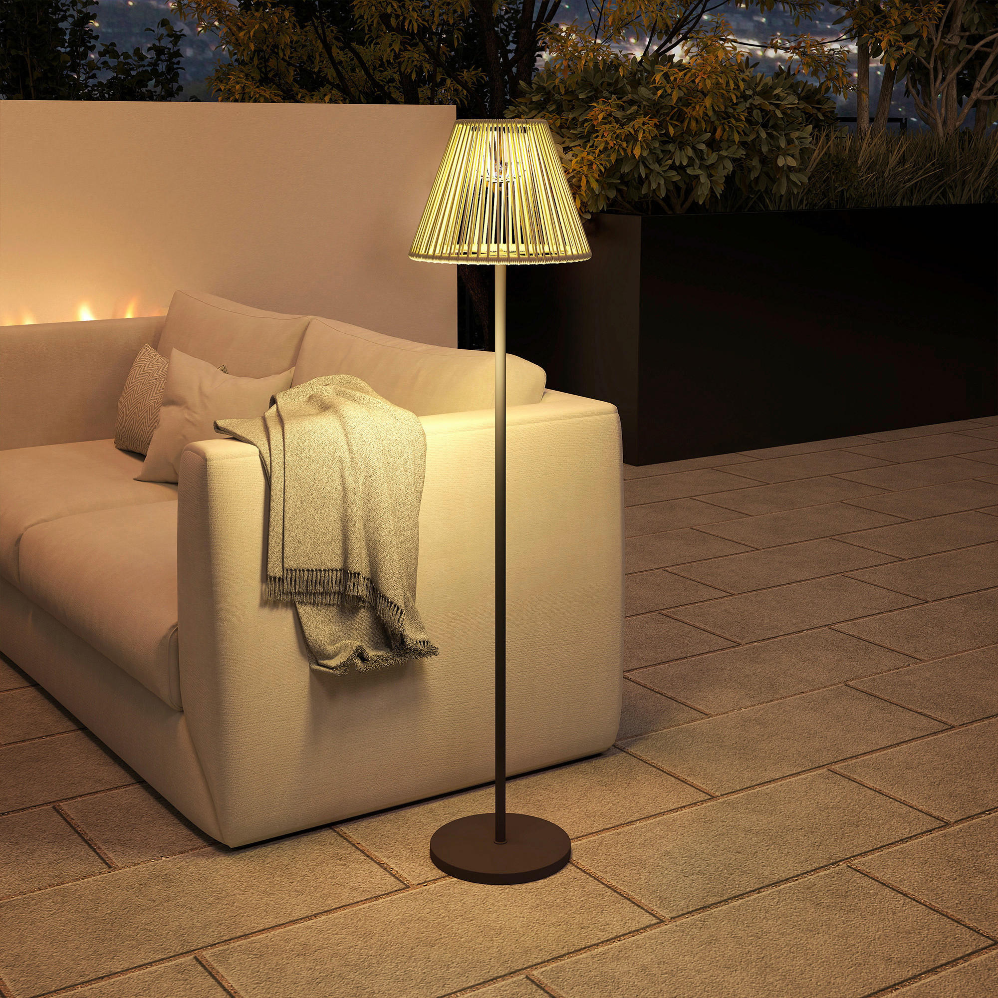 Thumbnail - Solarleuchte grau Polyethylen Stahl B/H/L: ca. 33x135x33 cm