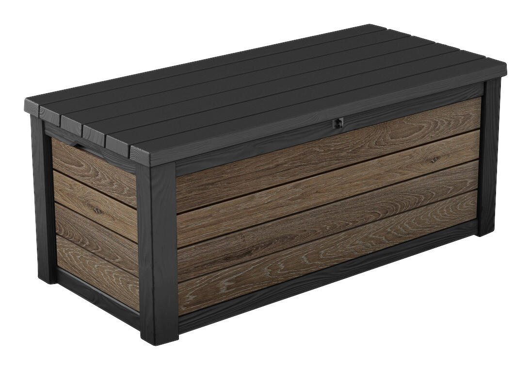 Keter Kissenbox Holzoptik Kunststoff B/H/L: ca. 72,4x64,4x155 cm Auflagenbox - Holzoptik/walnuss (155,00/72,40/64,40cm) - Keter