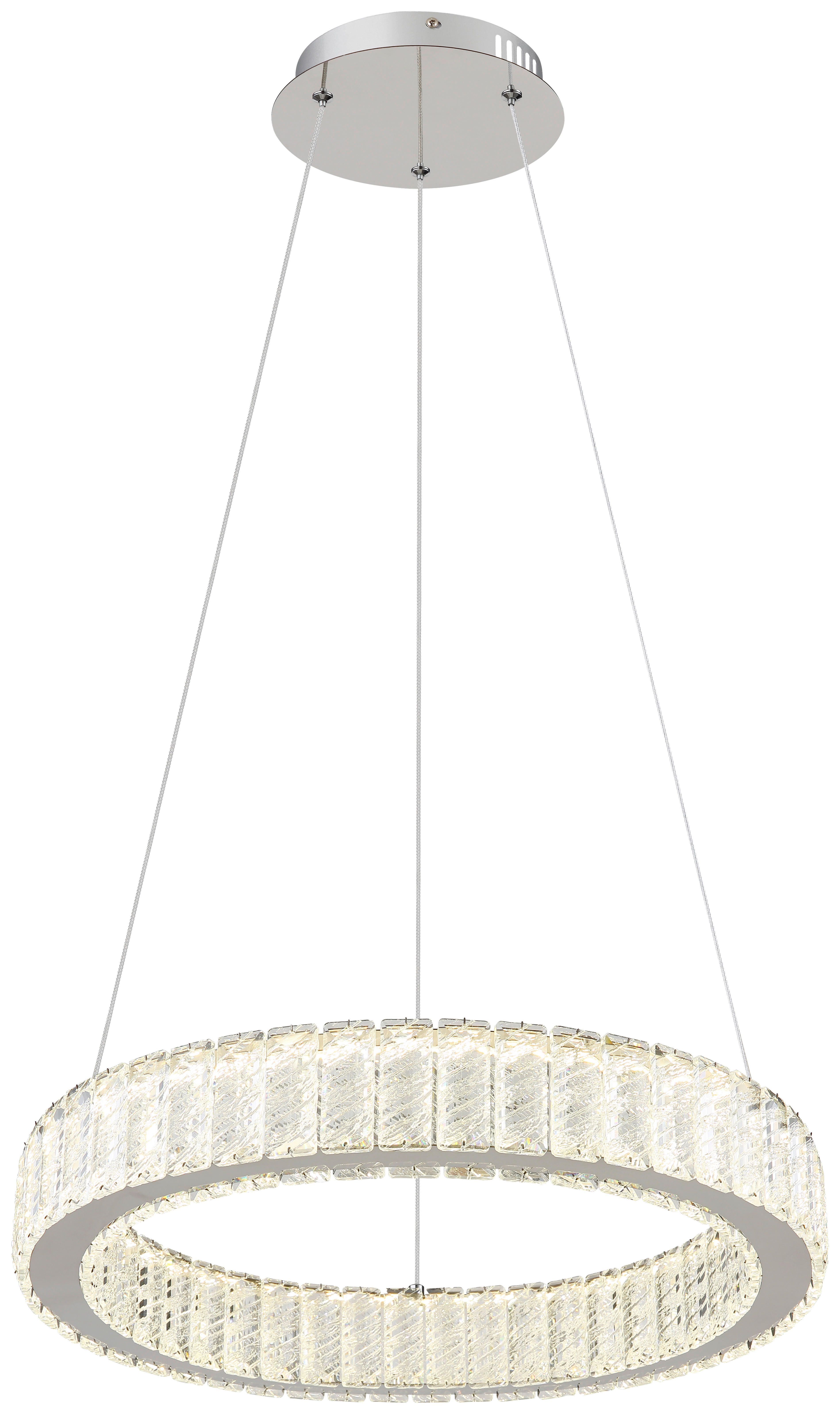 GLOBO Pendelleuchte Chrom Metall Acryl Chrom H/D: ca. 120x50 cm 1.0 Brennstellen 67162-50 - Chrom (50,00/120,00cm) - GLOBO