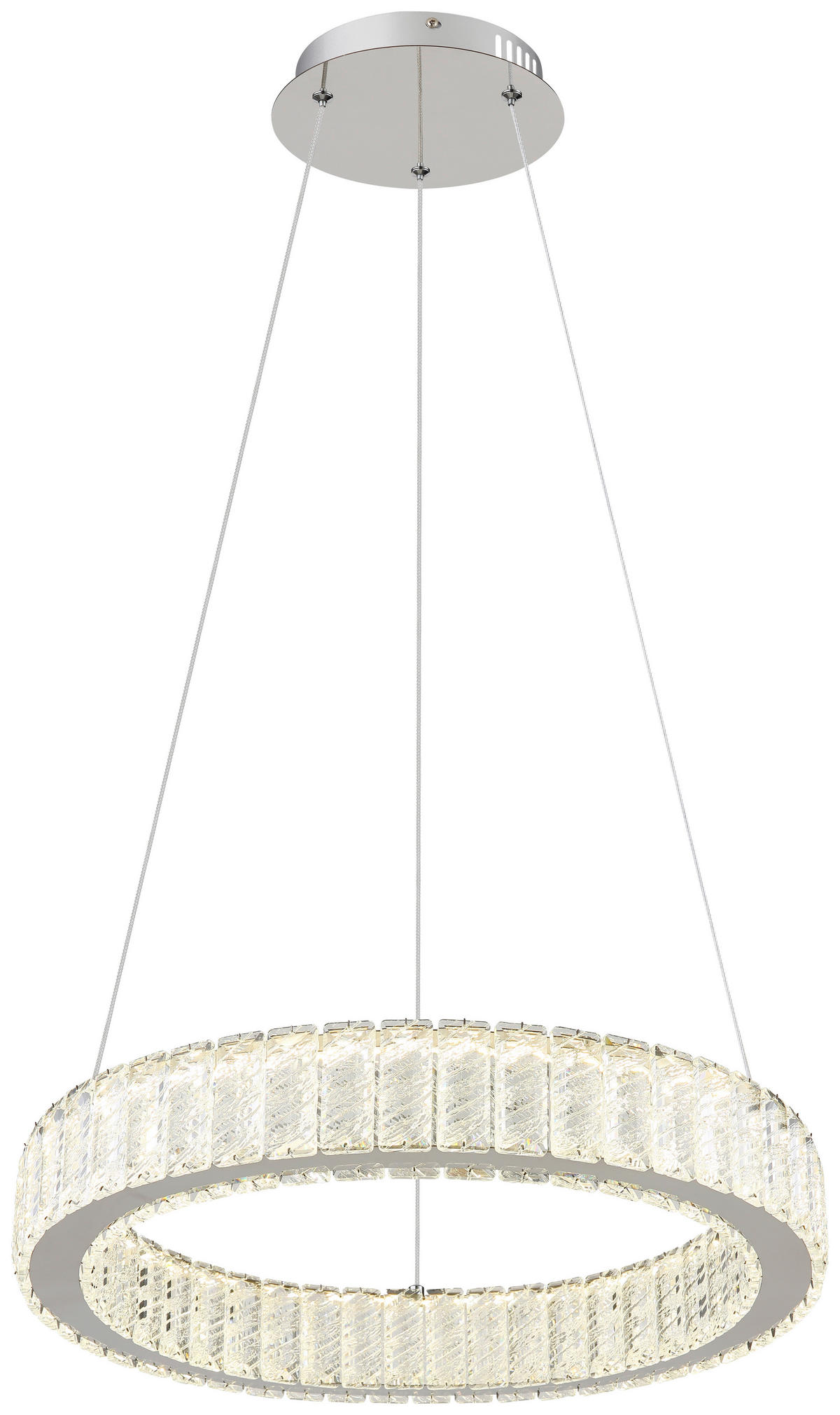 GLOBO Pendelleuchte Chrom Metall Acryl Chrom H/D: ca. 120x50 cm 1.0 Brennstellen 67162-50 - Chrom (50,00/120,00cm) - GLOBO