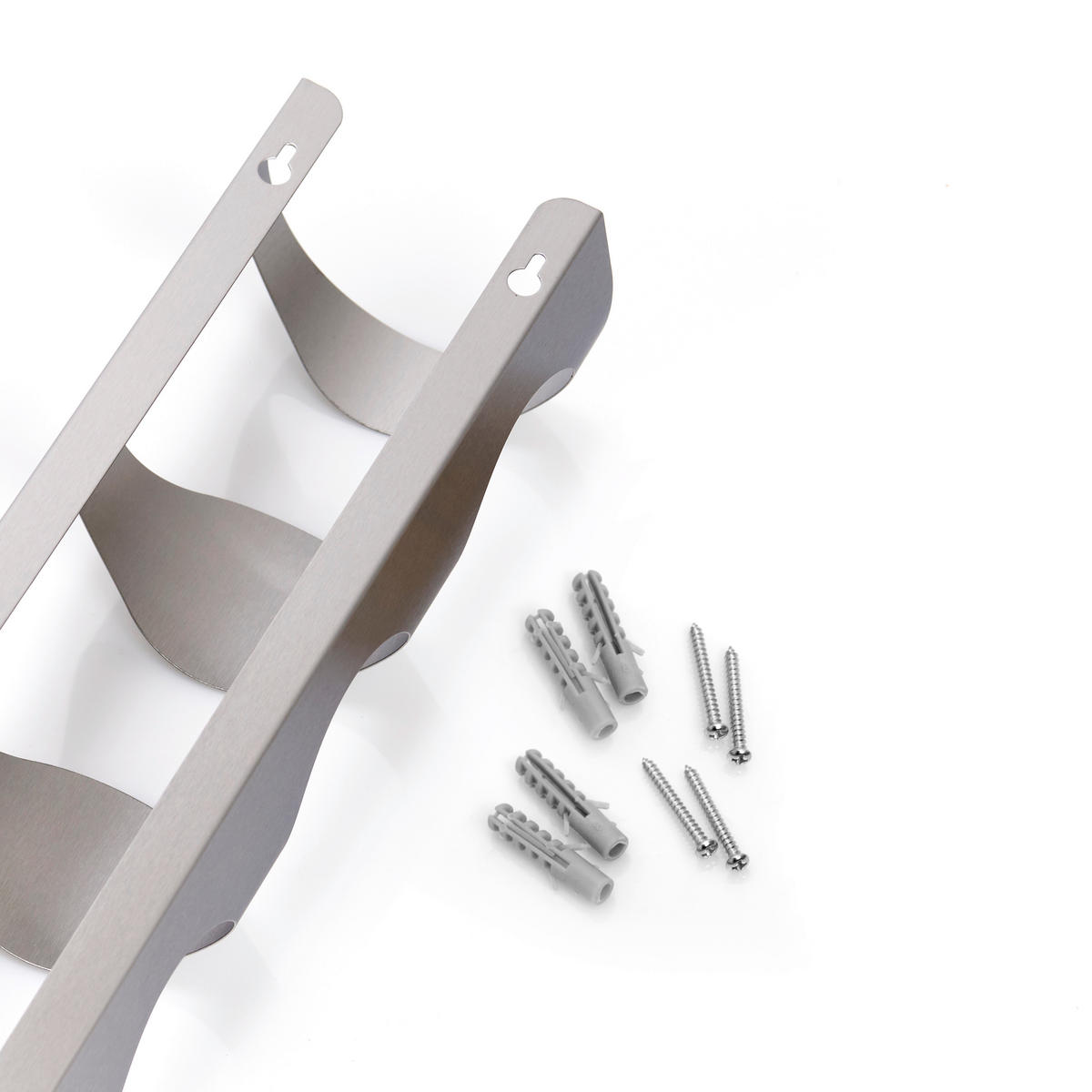 Zeller Wand-Flaschenhalter silber Edelstahl B/H/T: ca. 12x45x10 cm Wand-Flaschenhalter - silber (12,00/45,00/10,00cm) - Zeller