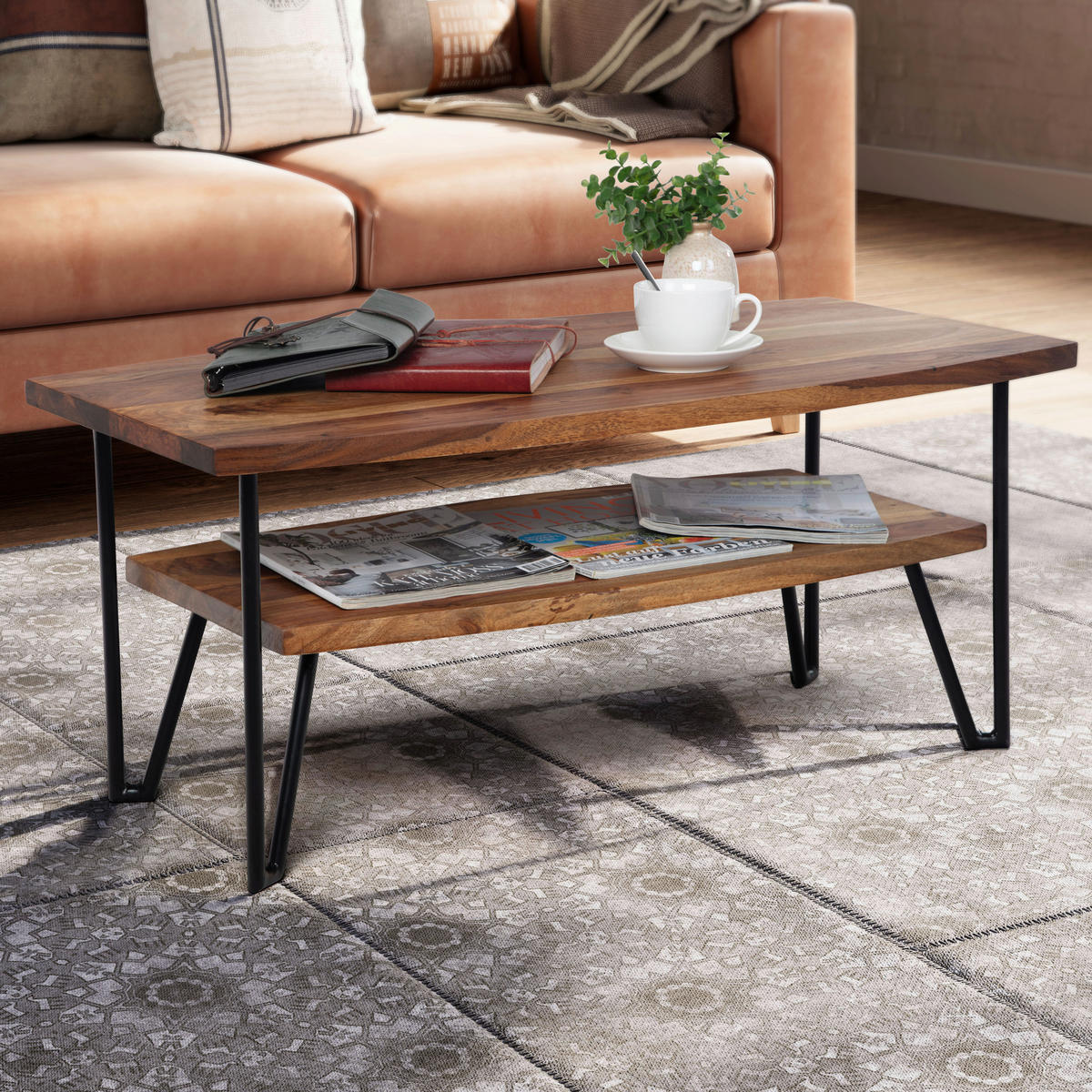Couchtisch  B/H/T: ca. 90x40x50 cm Couchtisch - (90,00/40,00/50,00cm) - Wohnling