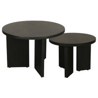 Beistelltisch ROUND, 2er-Set schwarz lackiert Akazie H/D: ca. 41x60 cm ROUND, 2er-Set - schwarz (60,00/41,00cm) - byLIVING