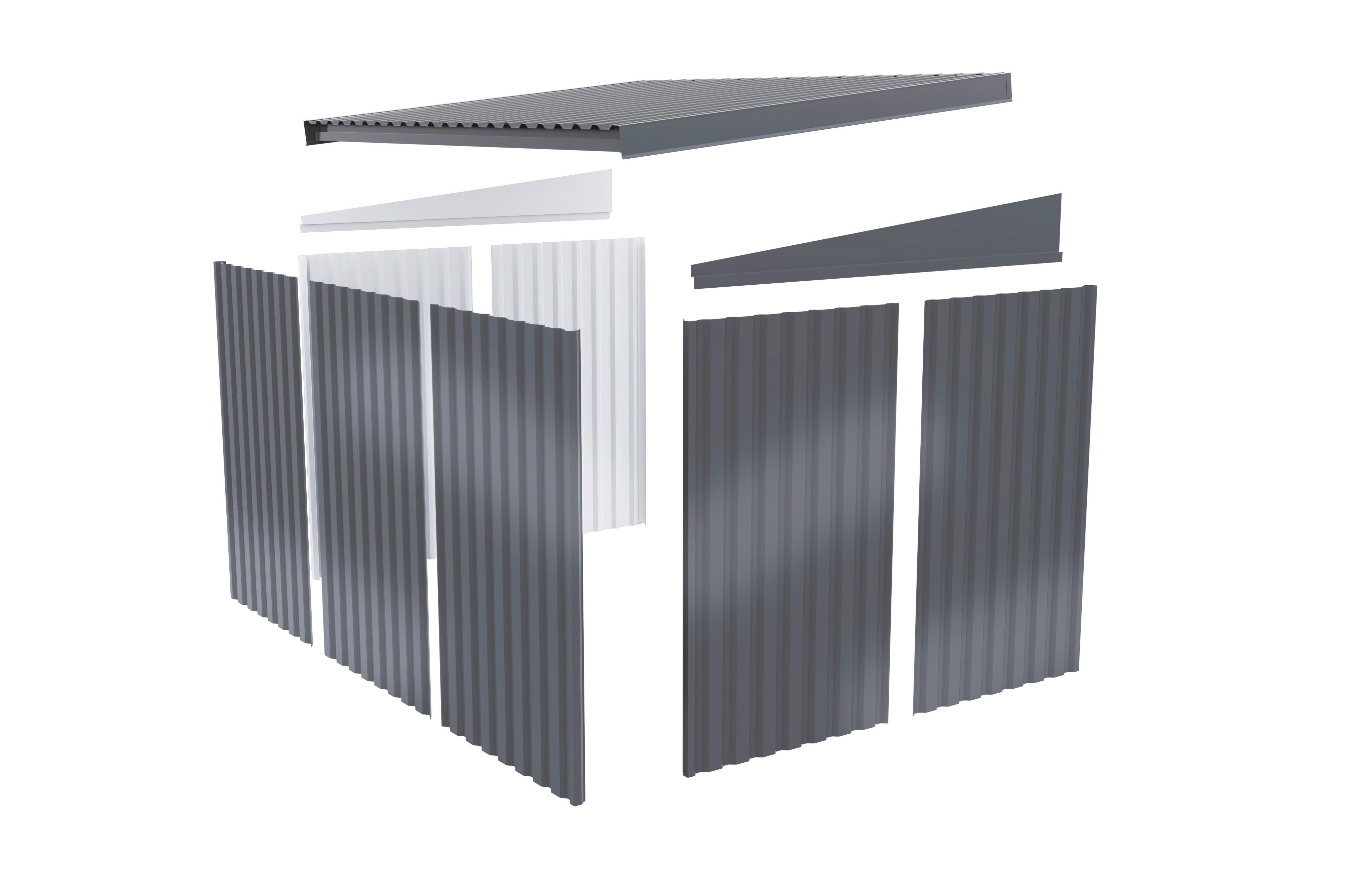 Thumbnail - Karibu Gartenhaus IIndra 2,5 anthrazit B/H/T: ca. 206x213x289 cm