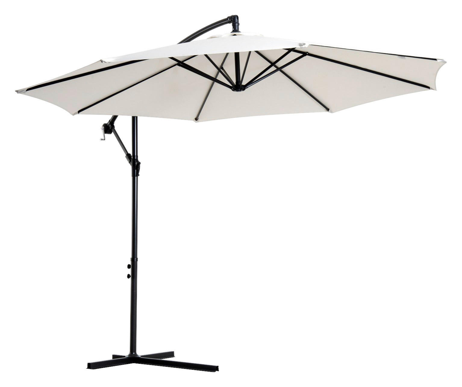 Outsunny Ampelschirm weiß Stahl H/D: ca. 250x300 cm Ampelschirm - weiß (300,00/250,00cm) - Outsunny