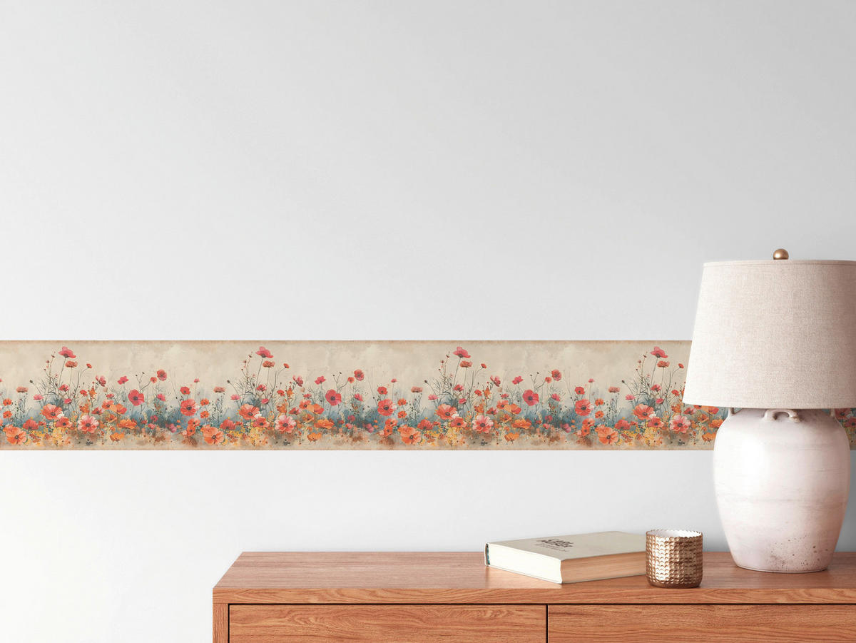 A.S.Création Bordüre orange beige rot B/H/D: ca. 17x500x6,8 cm Bordüre_selbstklebend - beige/orange (6,80/500,00cm) - A.S.Creation