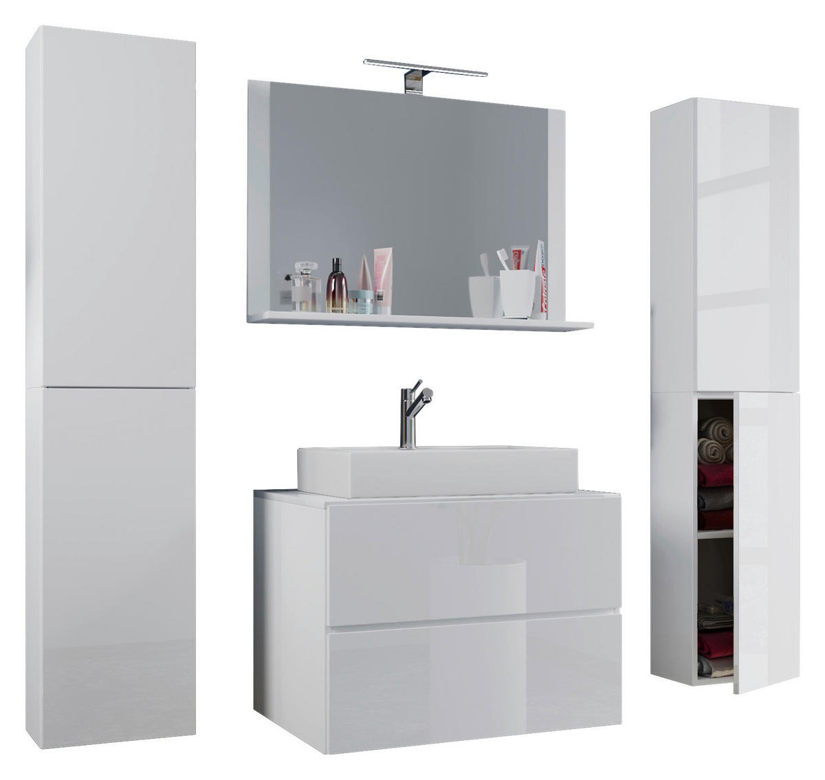 Waschplatz 5tlg-Lendas weiß weiß B/H/T: ca. 60x52x52 cm 5tlg-Lendas - weiß (60,00/52,00/52,00cm) - VCM Möbel