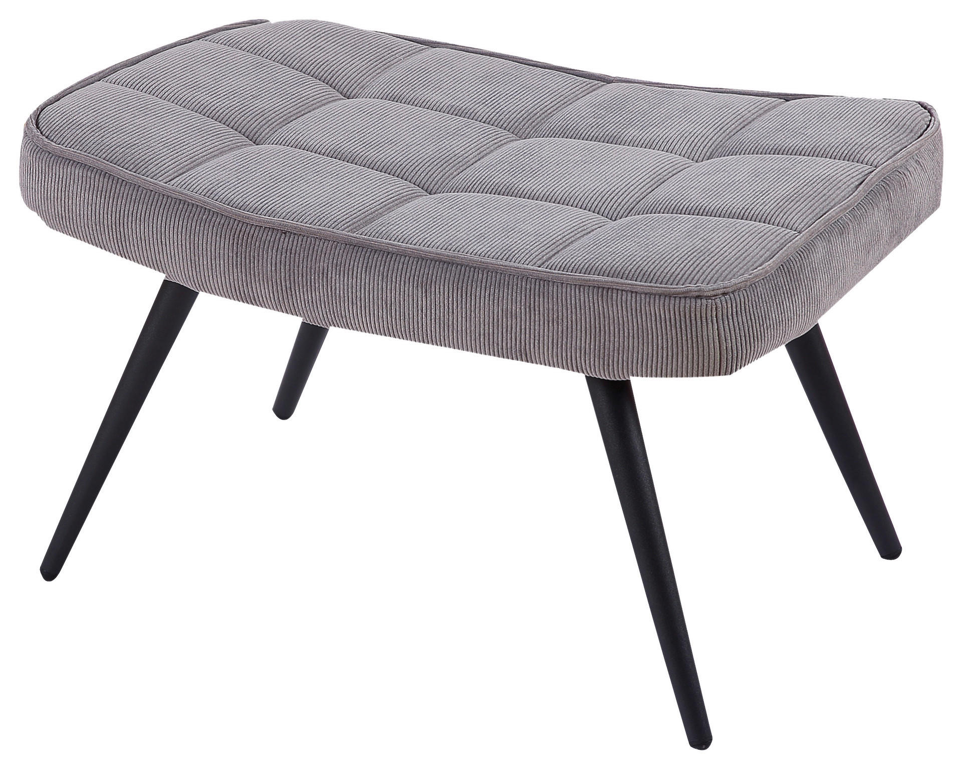 byLIVING Hocker UTA grau schwarz Stoff Metall B/H/T: ca. 60x39x41 cm UTA - schwarz/grau (60,00/39,00/41,00cm) - byLIVING