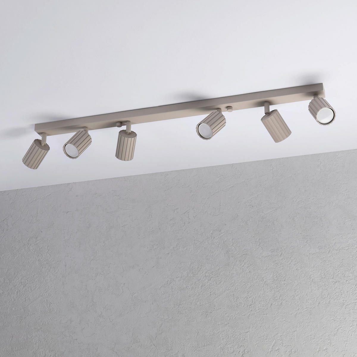 Lamkur Strahler beige Stahl B/H/L: ca. 6,5x16,5x117 cm 6 Brennstellen Prisma - beige (117,00/6,50/16,50cm) - Lamkur