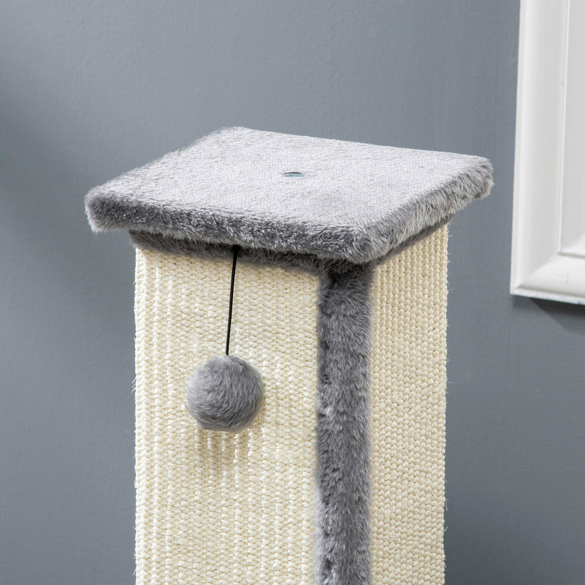 PawHut Kratzbaum grau Sisal B/H/L: ca. 41x81x41 cm Kratzbaum - cremeweiß/grau (41,00/41,00/81,00cm) - PawHut